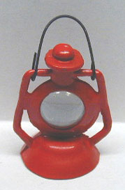 Dollhouse Miniature Red Rr Lantern